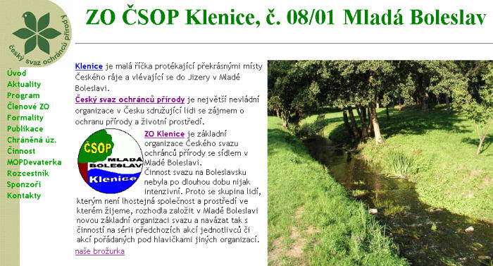 Web ZO Klenice